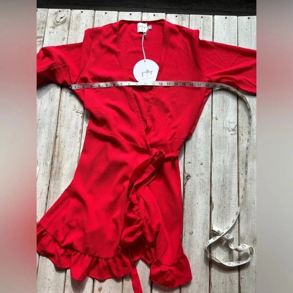 Princess Polly, Agnetha, red, wrap style, mini dress, US 8, NWT - Picture 12 of 12